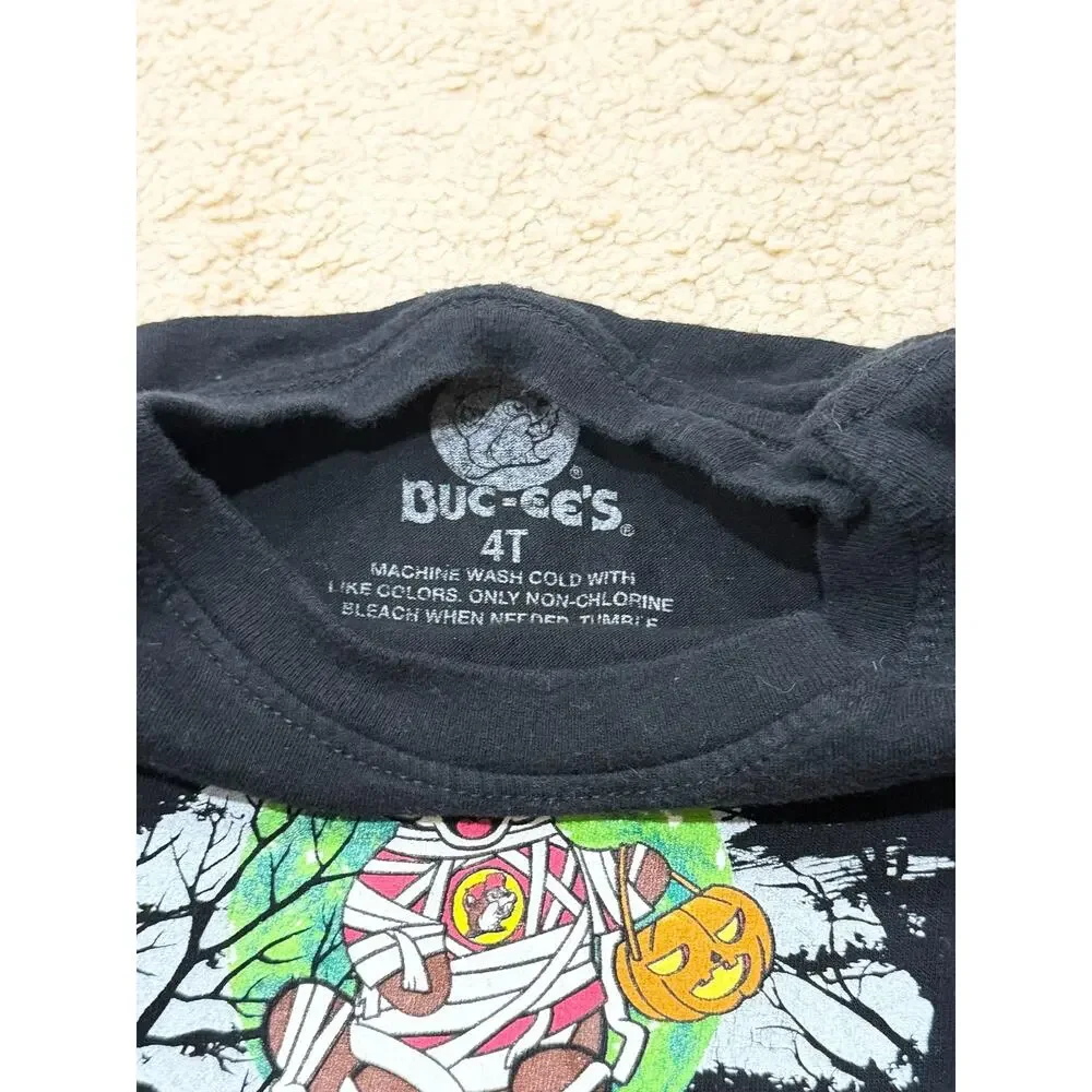 Buccee's Black T-shirt Halloween Graphic Boo Crew Beaver Size 4T Boys Girls Top